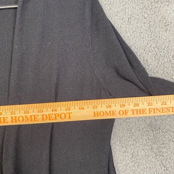 Eileen Fisher Cardigan 100% Merino Wool Italian Yarn Size M Open Front Black - Picture 10 of 12